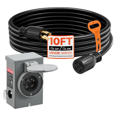 VEVOR 30A Generator Cord 10 FT NEMA L14-30P male plug