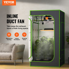 VEVOR 8-inch inline duct fan side view with mounting accessories