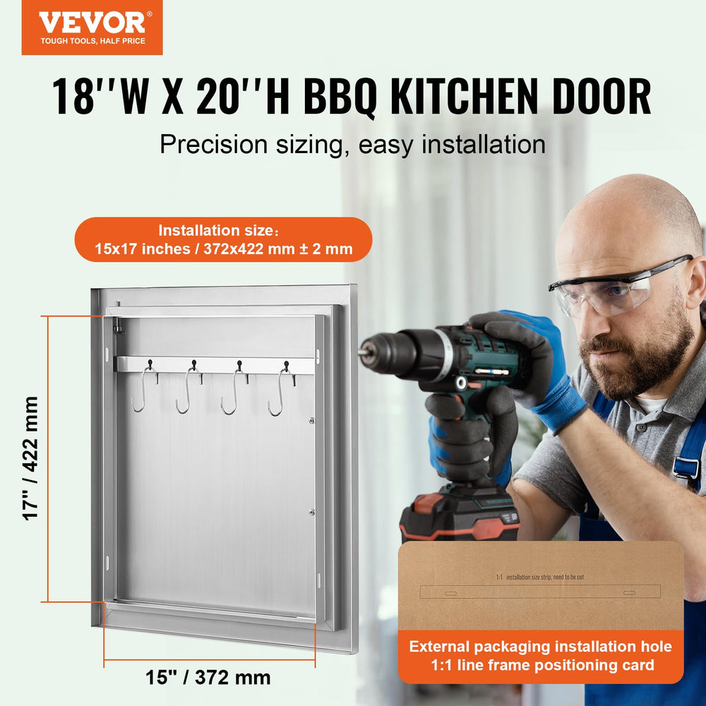VEVOR BBQ Access Door back view with hinges