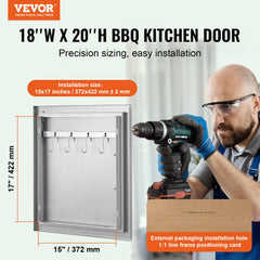 VEVOR BBQ Access Door back view with hinges