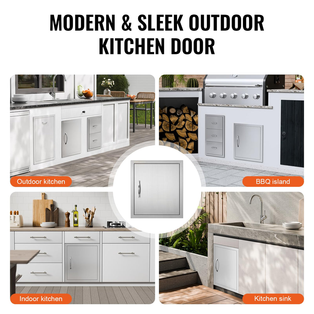 VEVOR BBQ Access Door in an outdoor kitchen setting
