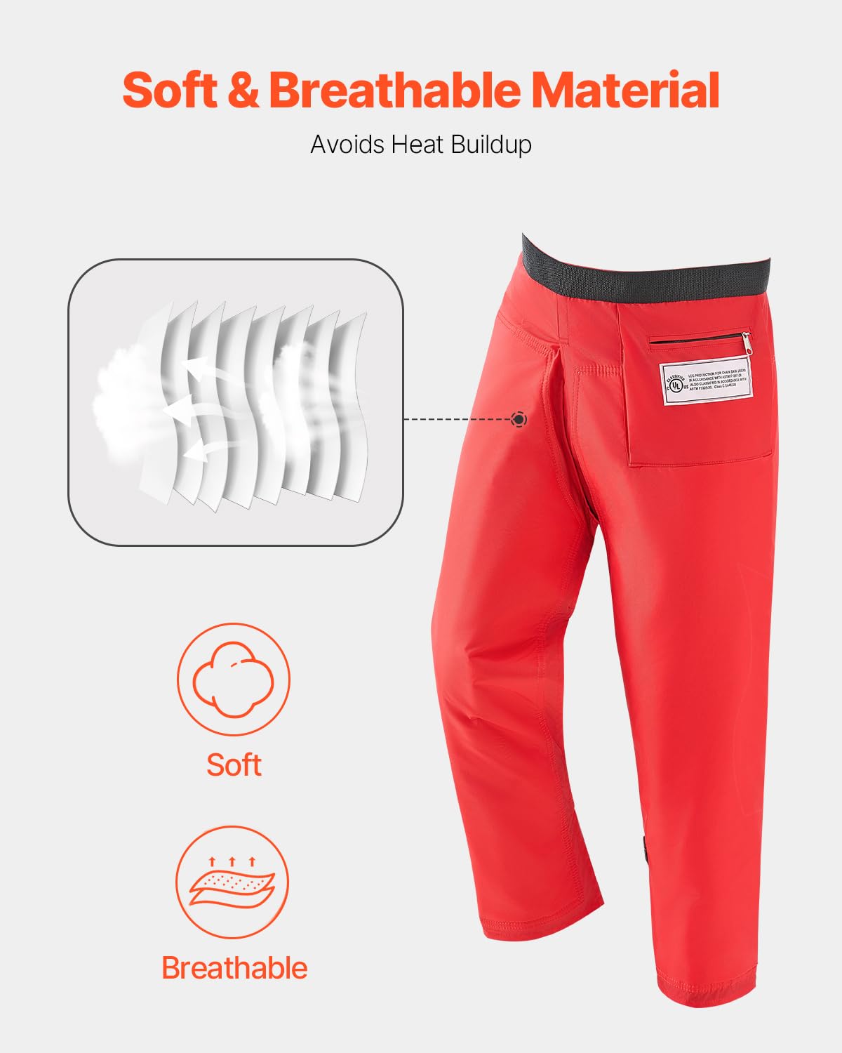 VEVOR Chainsaw Chaps back view showcasing full length