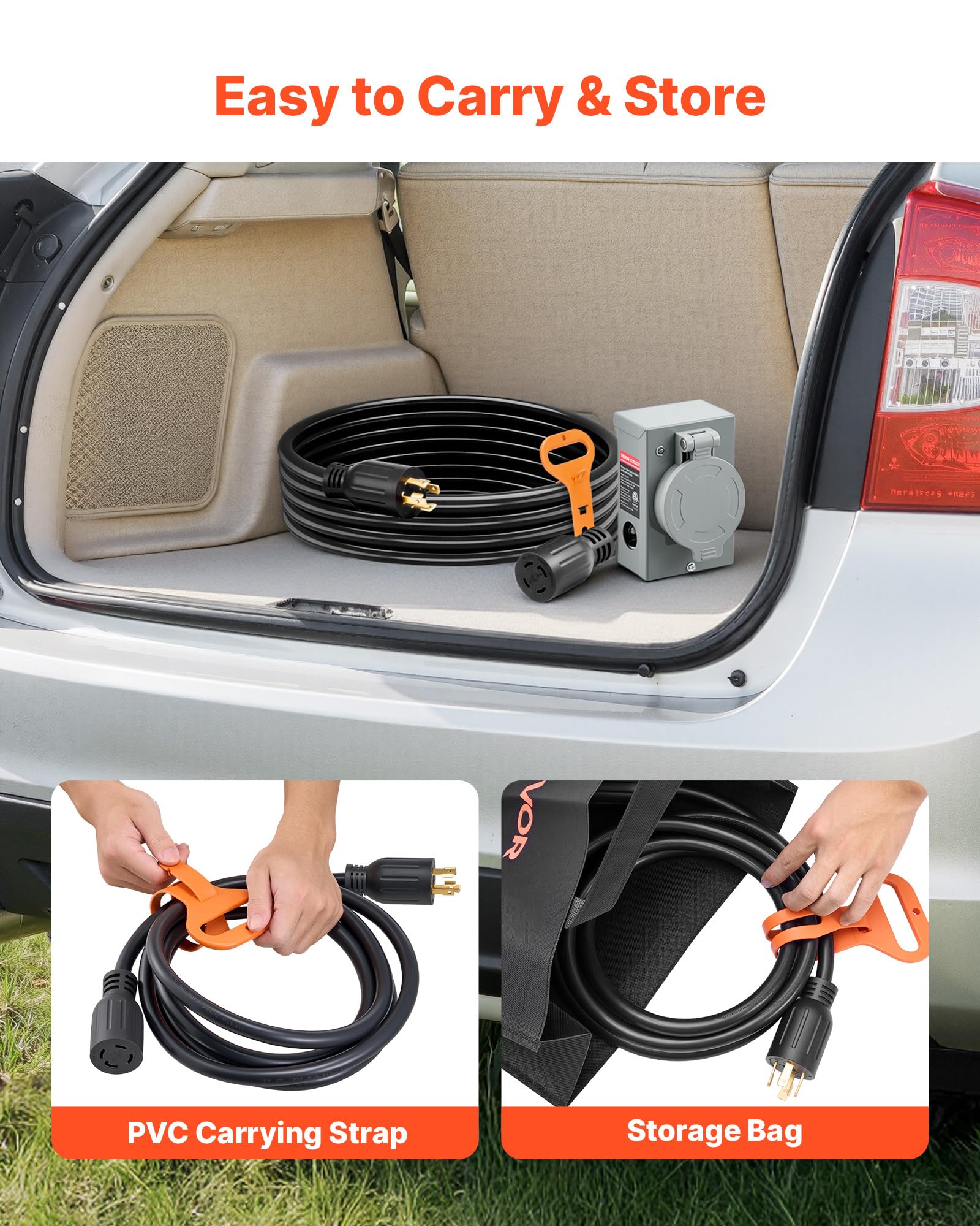VEVOR generator cord and inlet box with storage bag