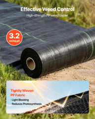 VEVOR heavy-duty landscape fabric with measurements