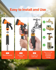 VEVOR Metal Garden Hose coiled for easy storage