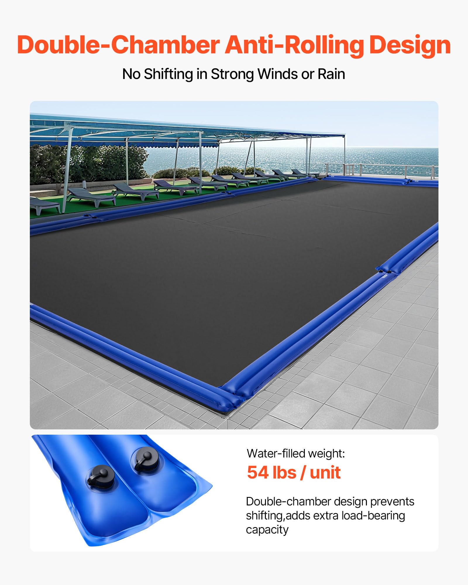 VEVOR Pool Cover Water Bags filled with water