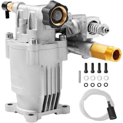 VEVOR Pressure Washer Pump front view with stainless steel finish