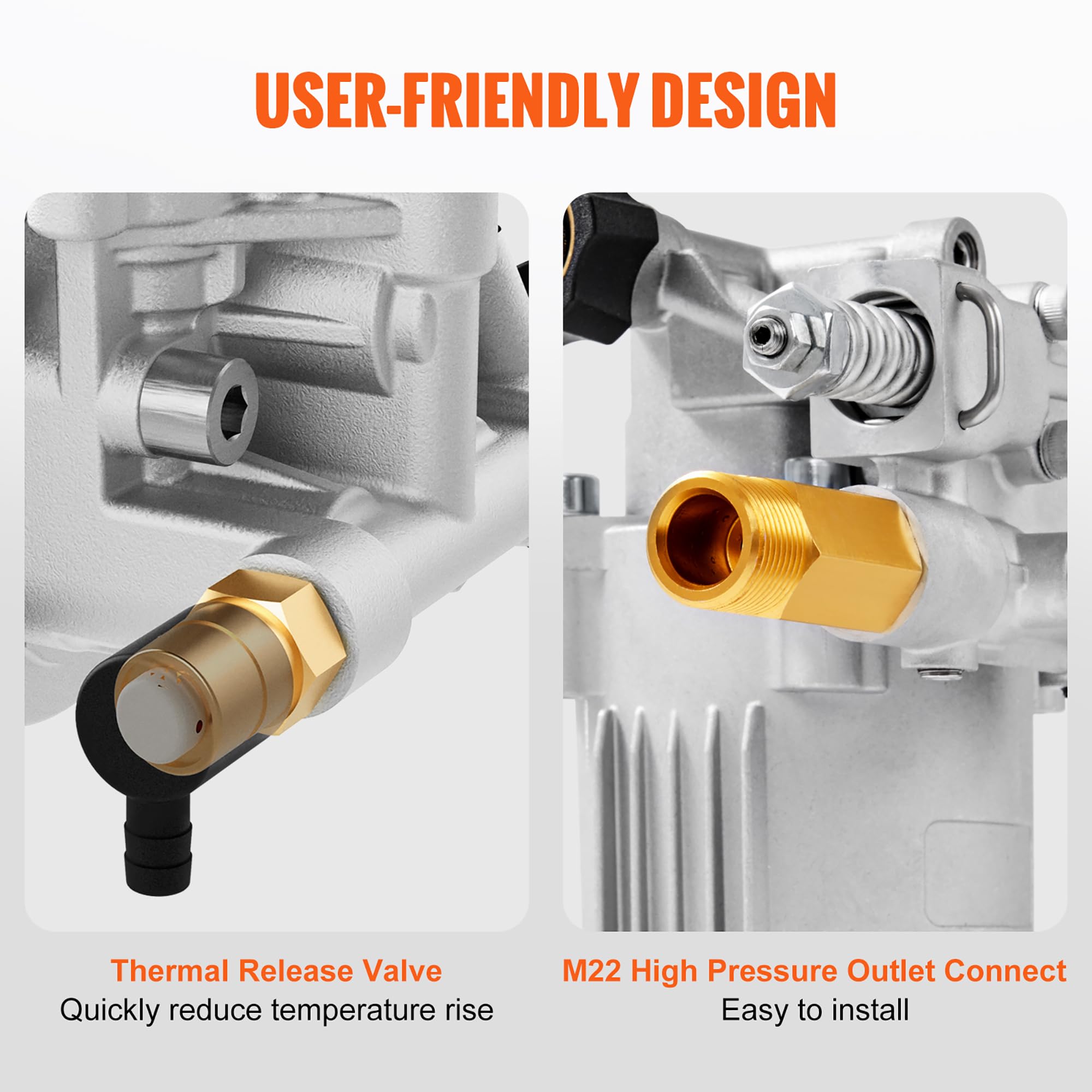 VEVOR Pressure Washer Pump installation components including bolts and washers