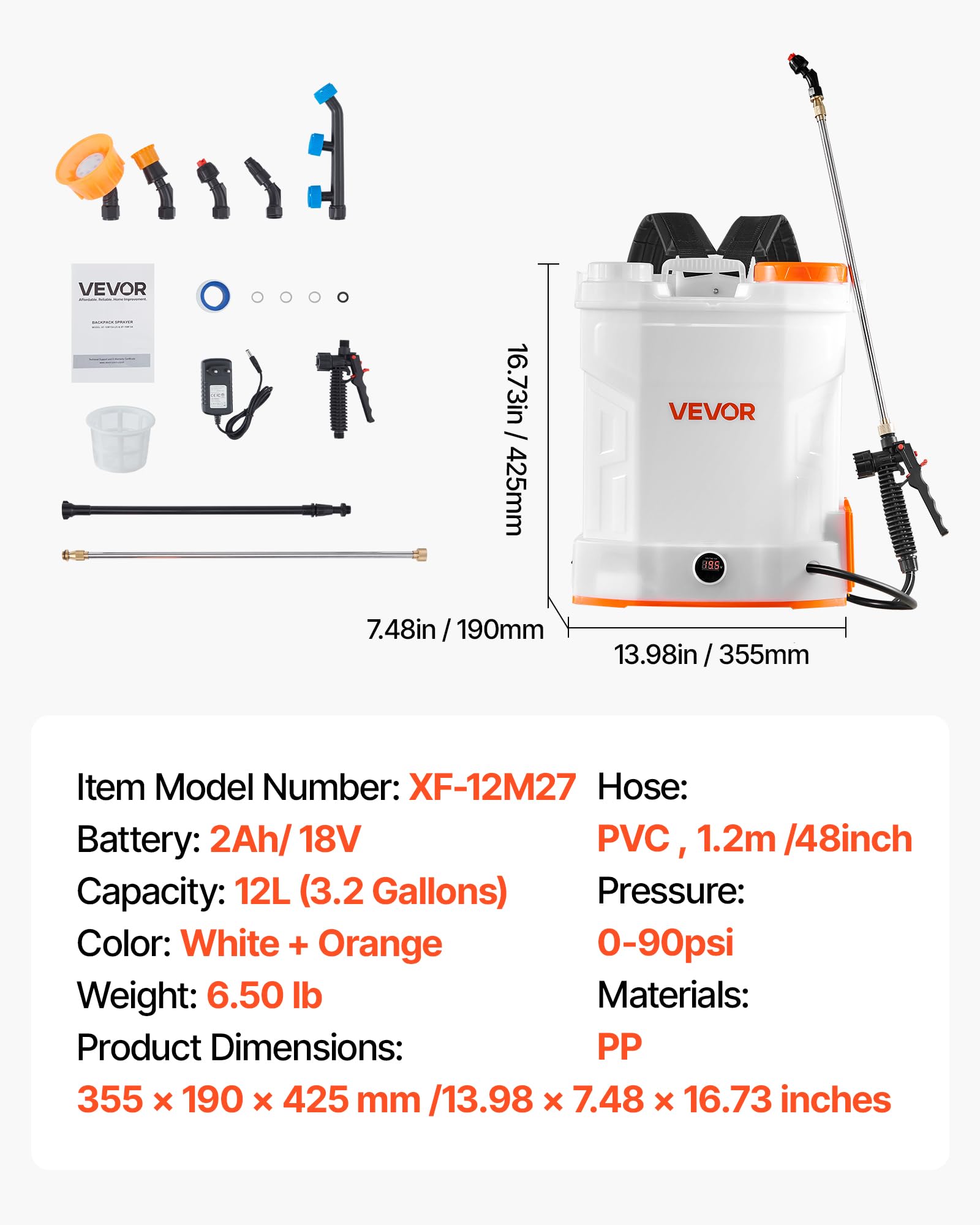 VEVOR Sprayer showcasing pressure settings