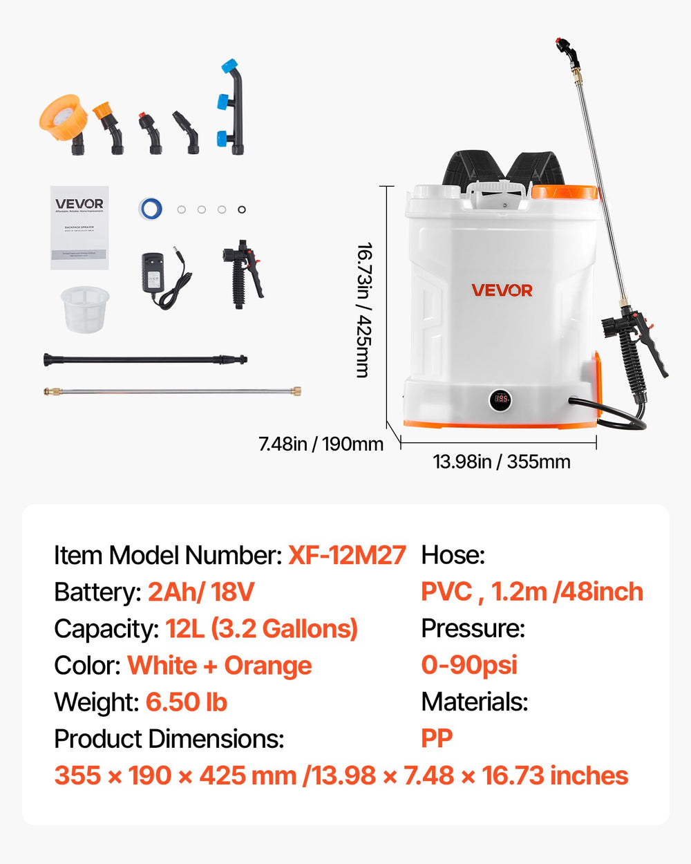 VEVOR Sprayer showcasing pressure settings