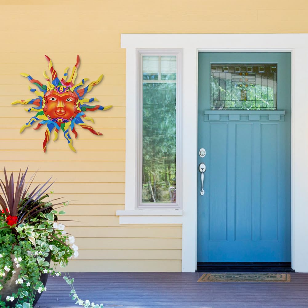 VEWOGARDEN Metal Sun Wall Decor in vibrant colours