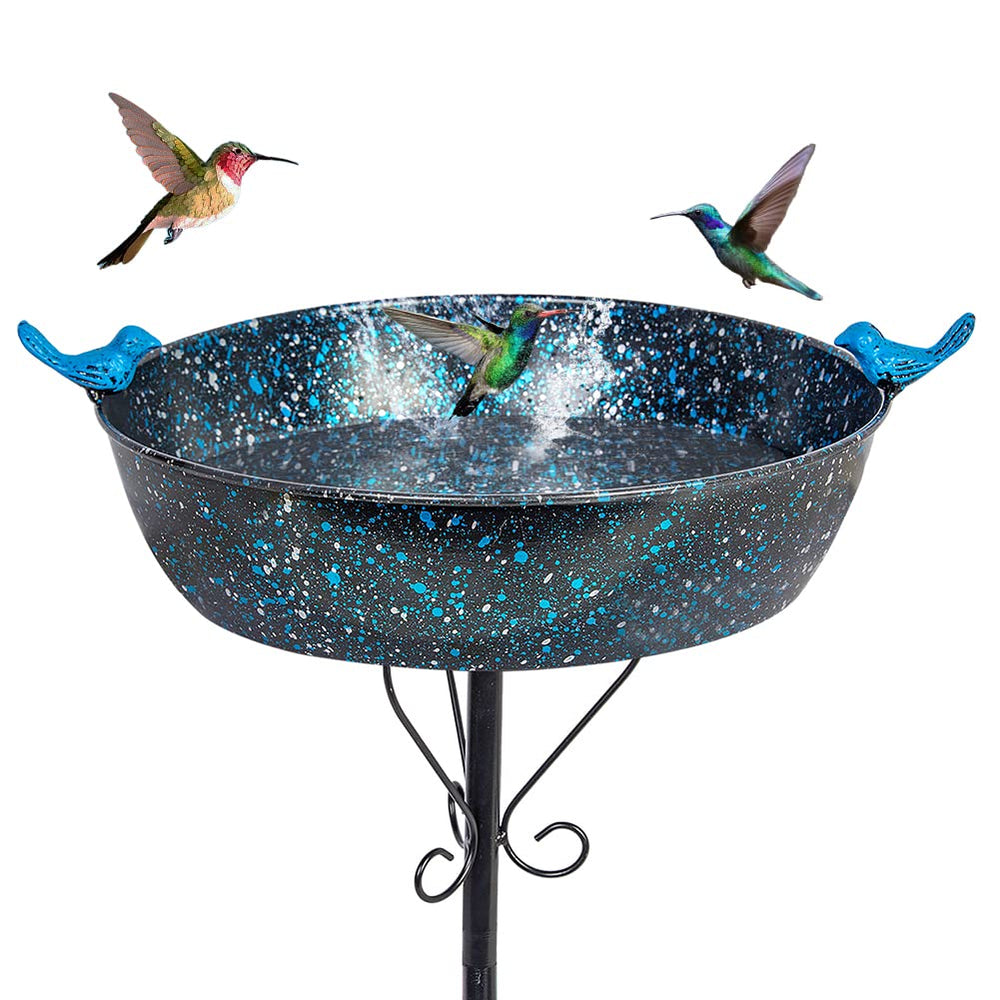 VEWOSTAR 3-inch deep metal bird bath front view