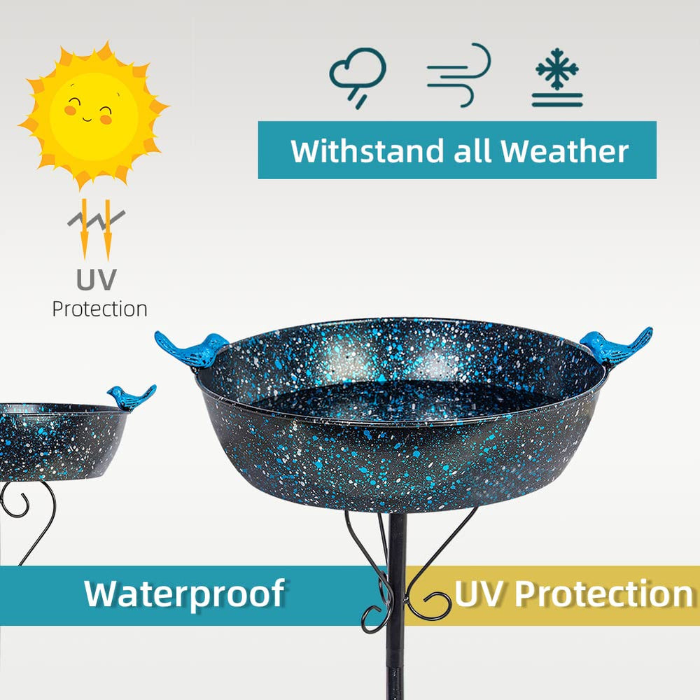 VEWOSTAR bird bath with birds drinking