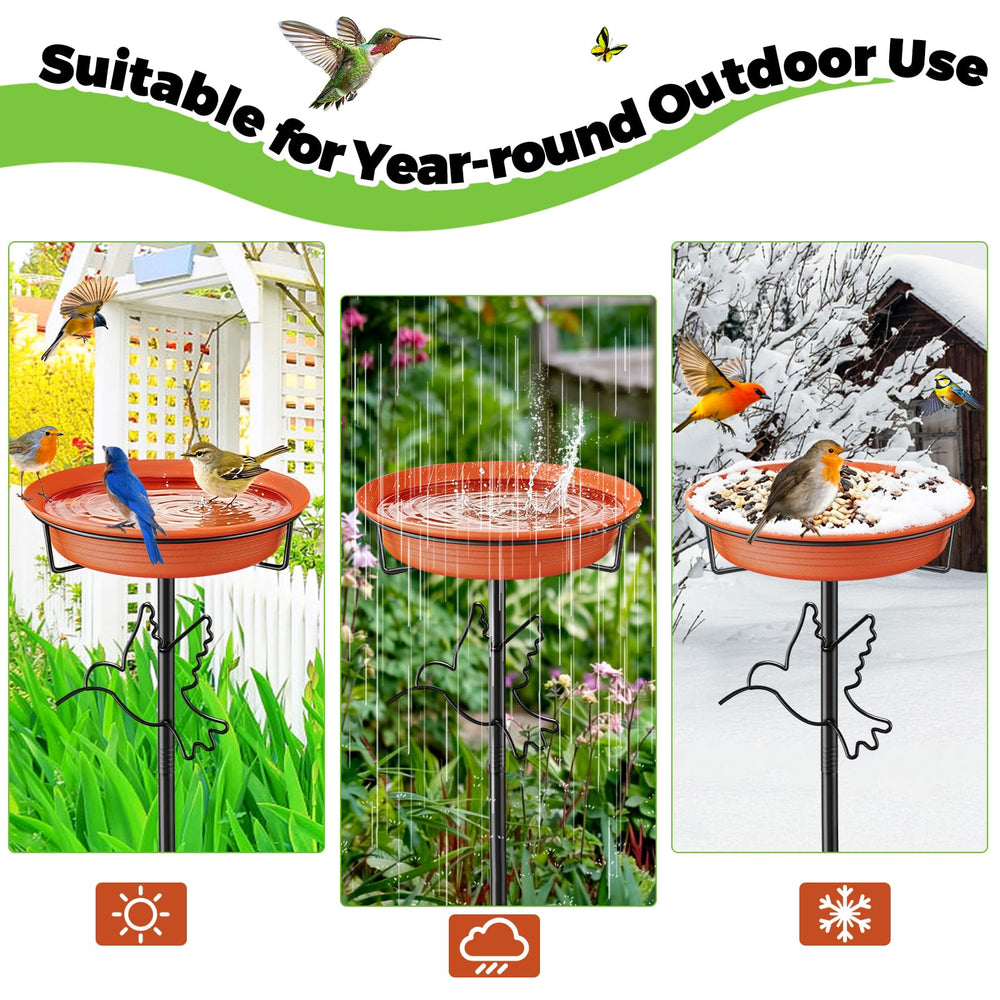 VeyFolzin Bird Bath with birds enjoying the water
