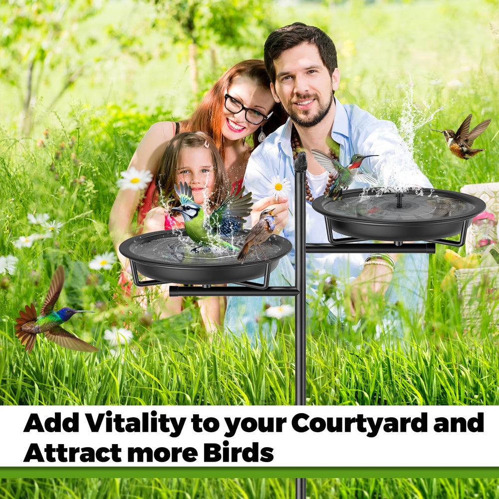 VeyFolzin.st 46 Inch Metal Bird Bath in garden setting