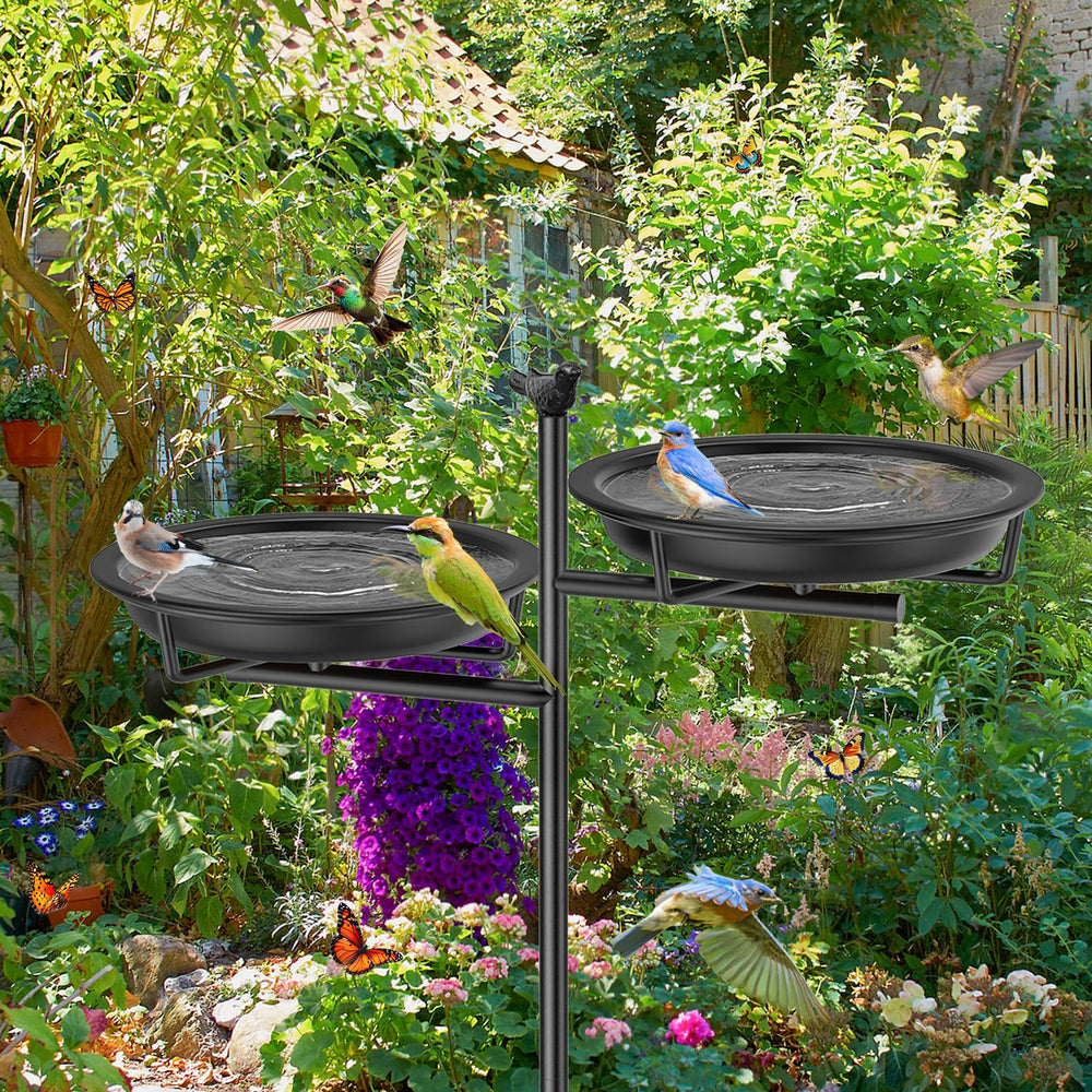 VeyFolzin.st 46 Inch Metal Bird Bath side view with stand
