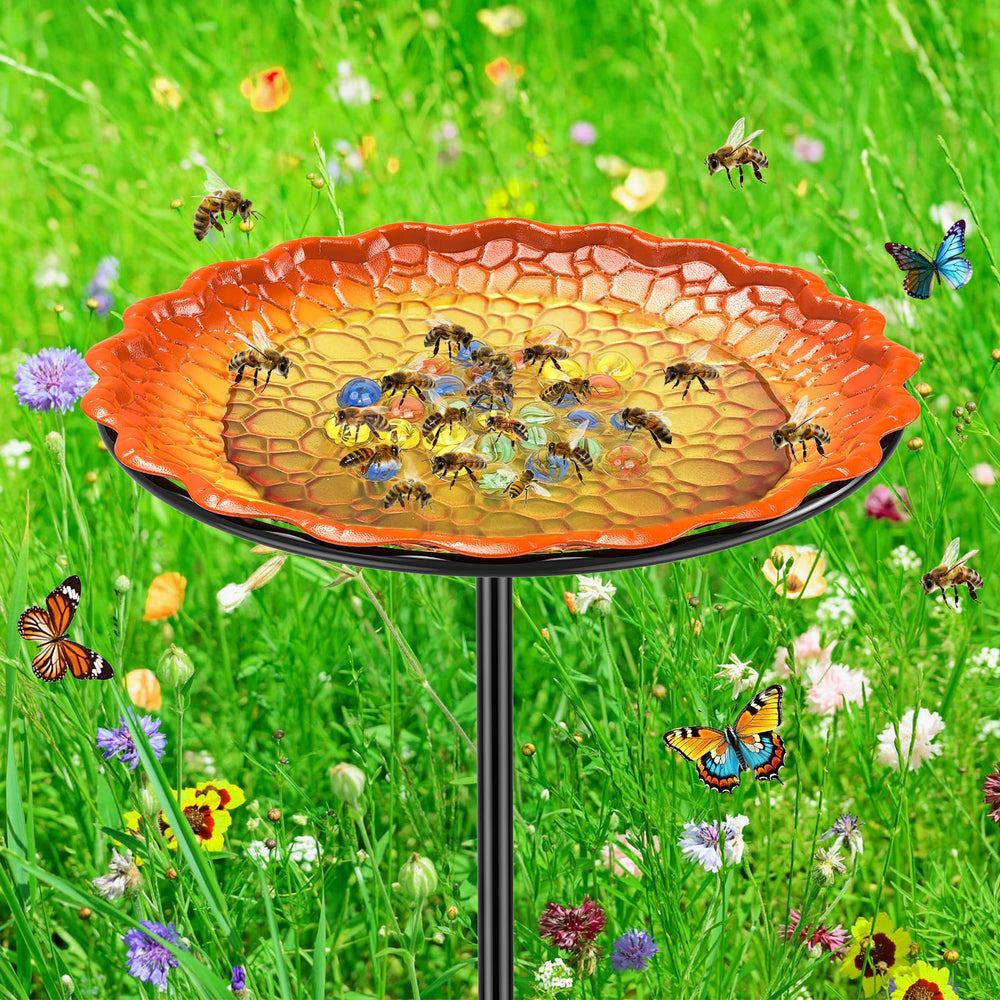 VeyFolzin.st Bee Butterflies Watering Station front view with yellow flower design