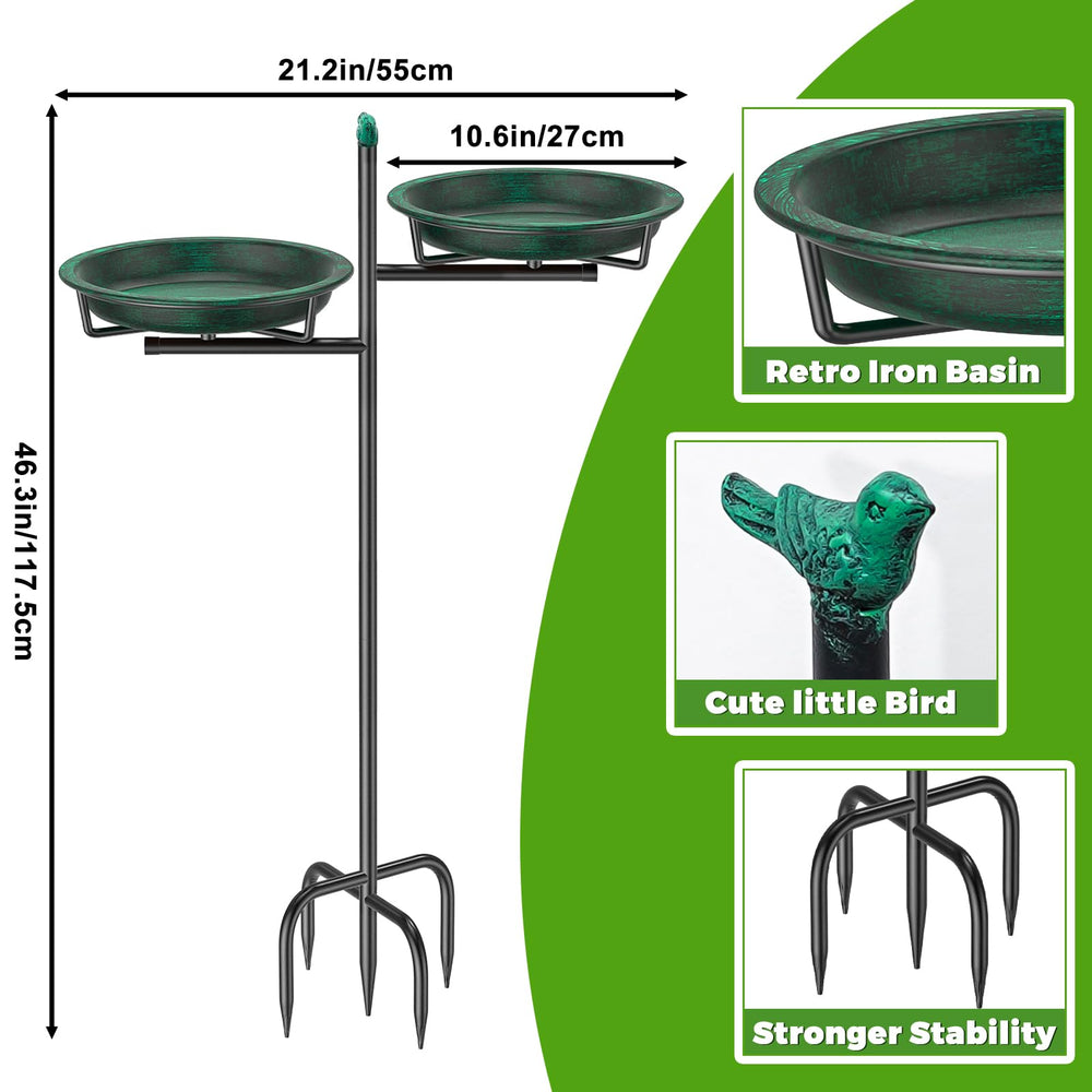 VeyFolzin.st Metal Bird Bath with stand installed
