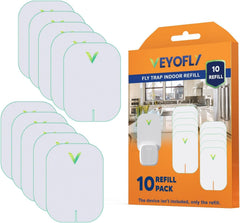 VEYOFLY Fruit Fly Trap 10-Pack front view with white glue boards