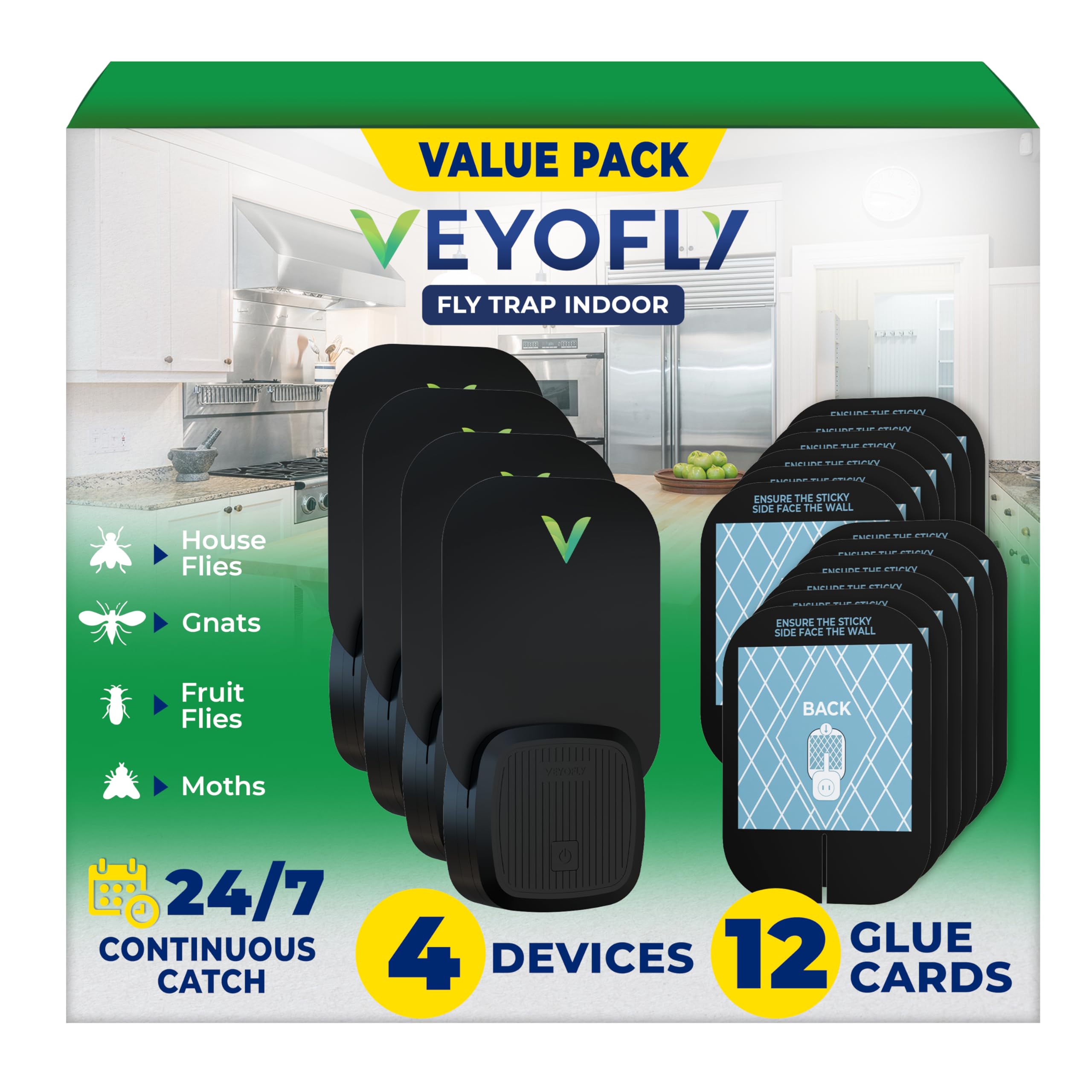 VEYOFLY Fruit Fly Trap black model front view