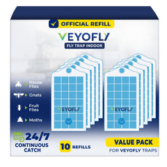 VEYOFLY Fruit Fly Trap refill pack containing 10 glue boards