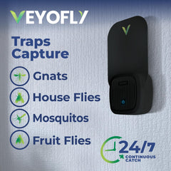 VEYOFLY Fruit Fly Trap showing blue-violet light