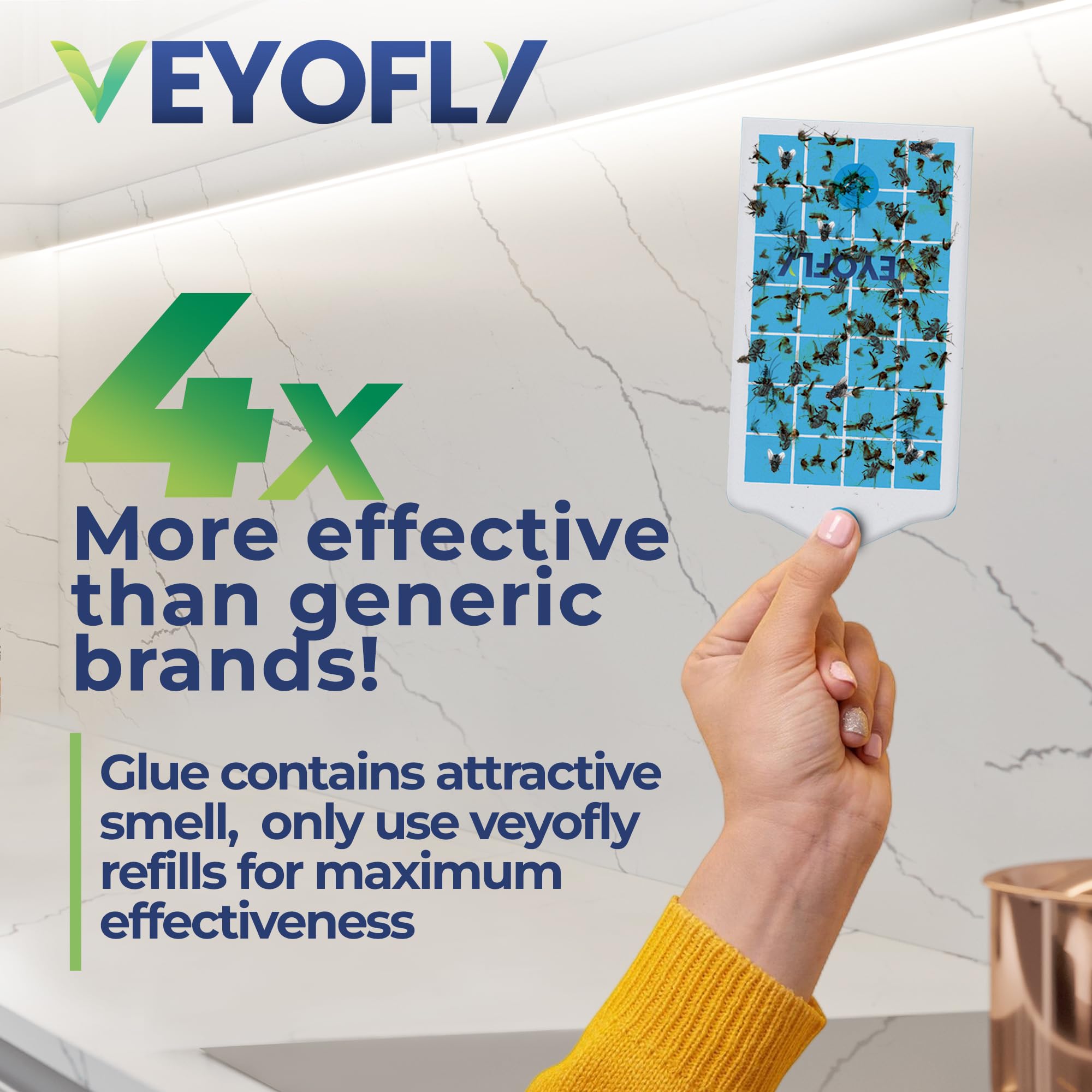 VEYOFLY plug-in insect trap with refill board inserted