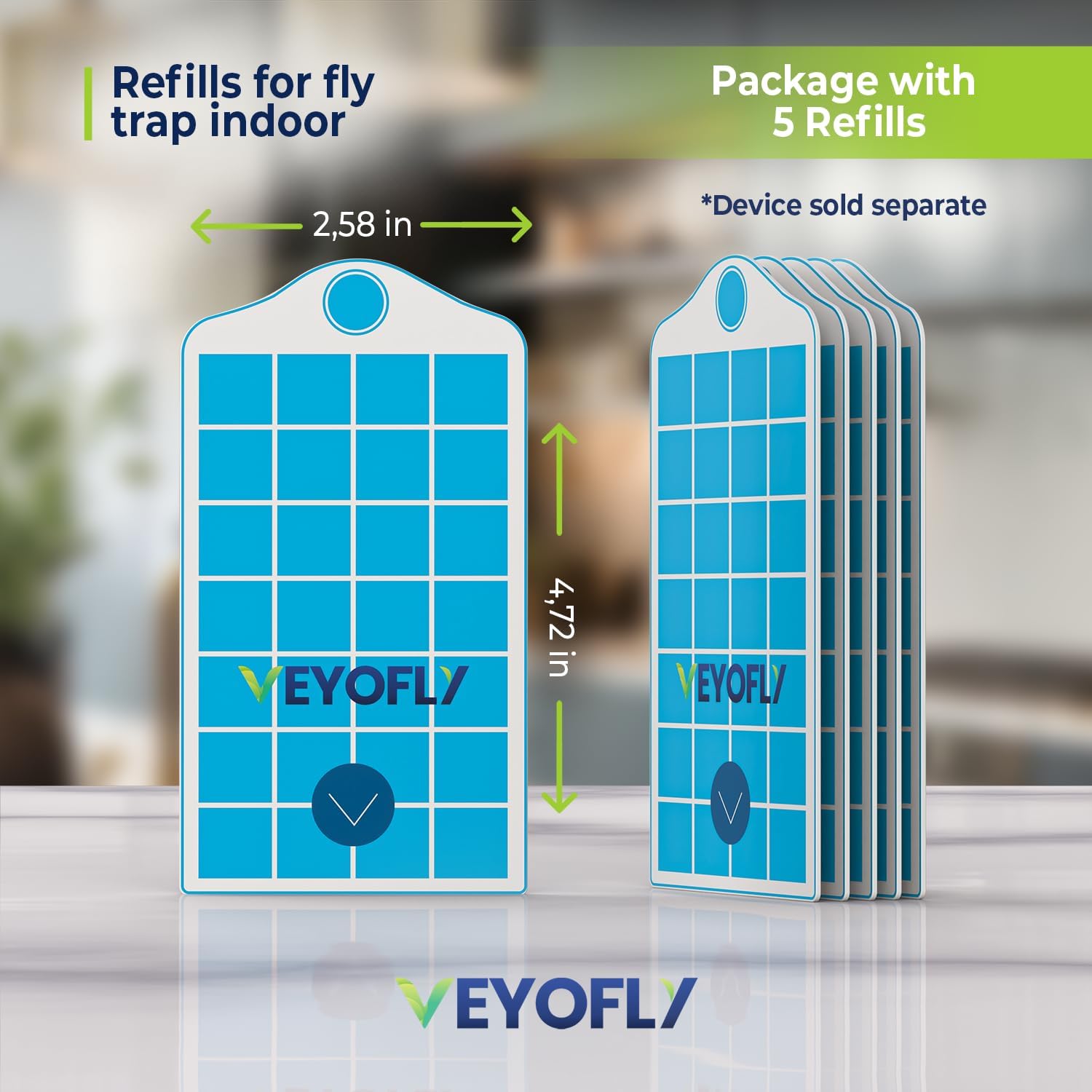 VEYOFLY refill fruit fly traps black glue boards