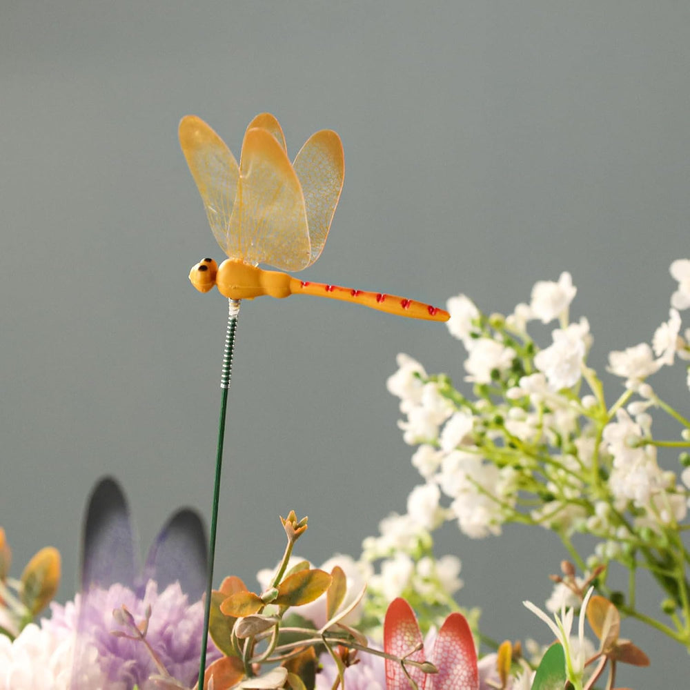 VGOODALL dragonfly garden stakes with blue and red wings