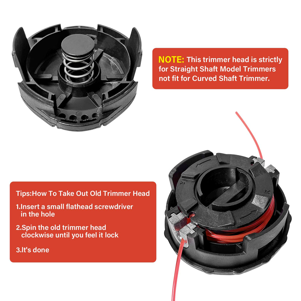 VIABRICO trimmer head showing easy line replacement feature