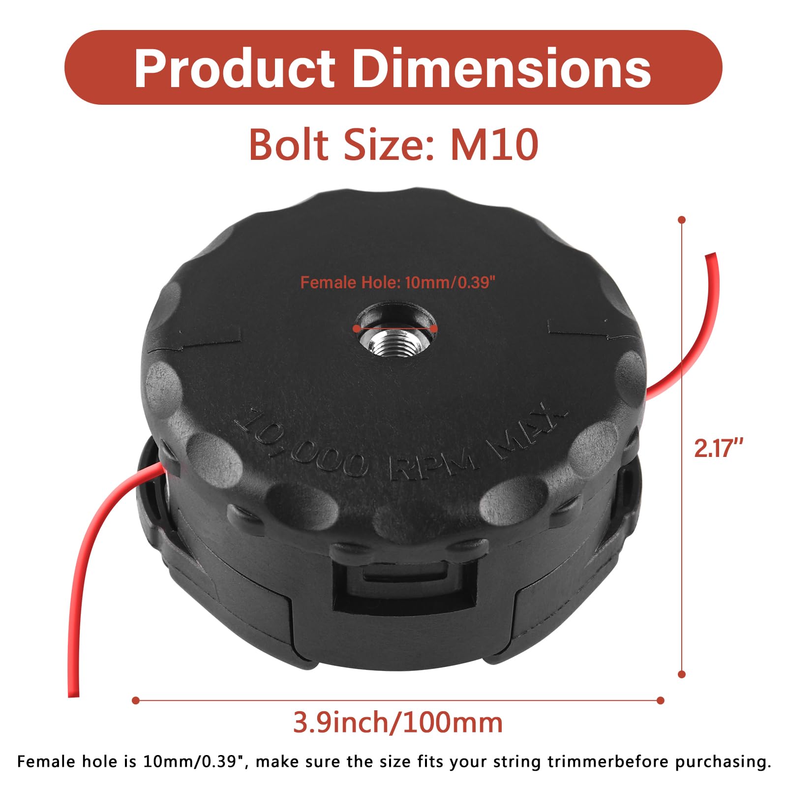 VIABRICO Trimmer Head side profile showcasing durability