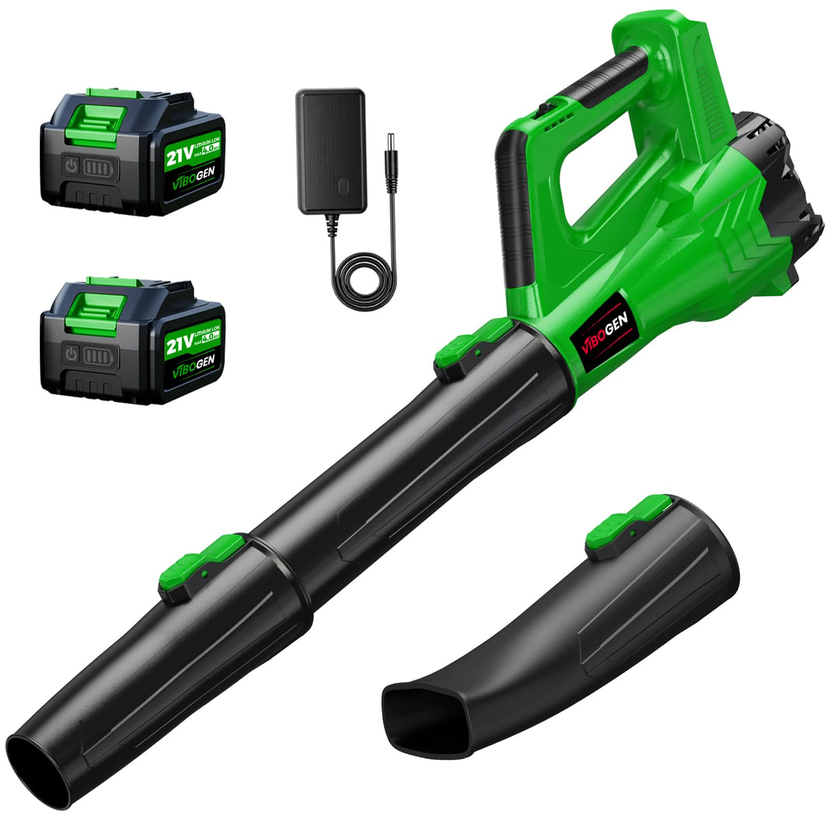 VIBOGEN Cordless Leaf Blower front view in green