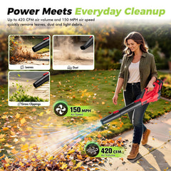 VIBOGEN Leaf Blower with dual 4.0Ah batteries and charger
