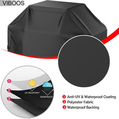 VIBOOS 58 Inch grill cover side view with drawstring