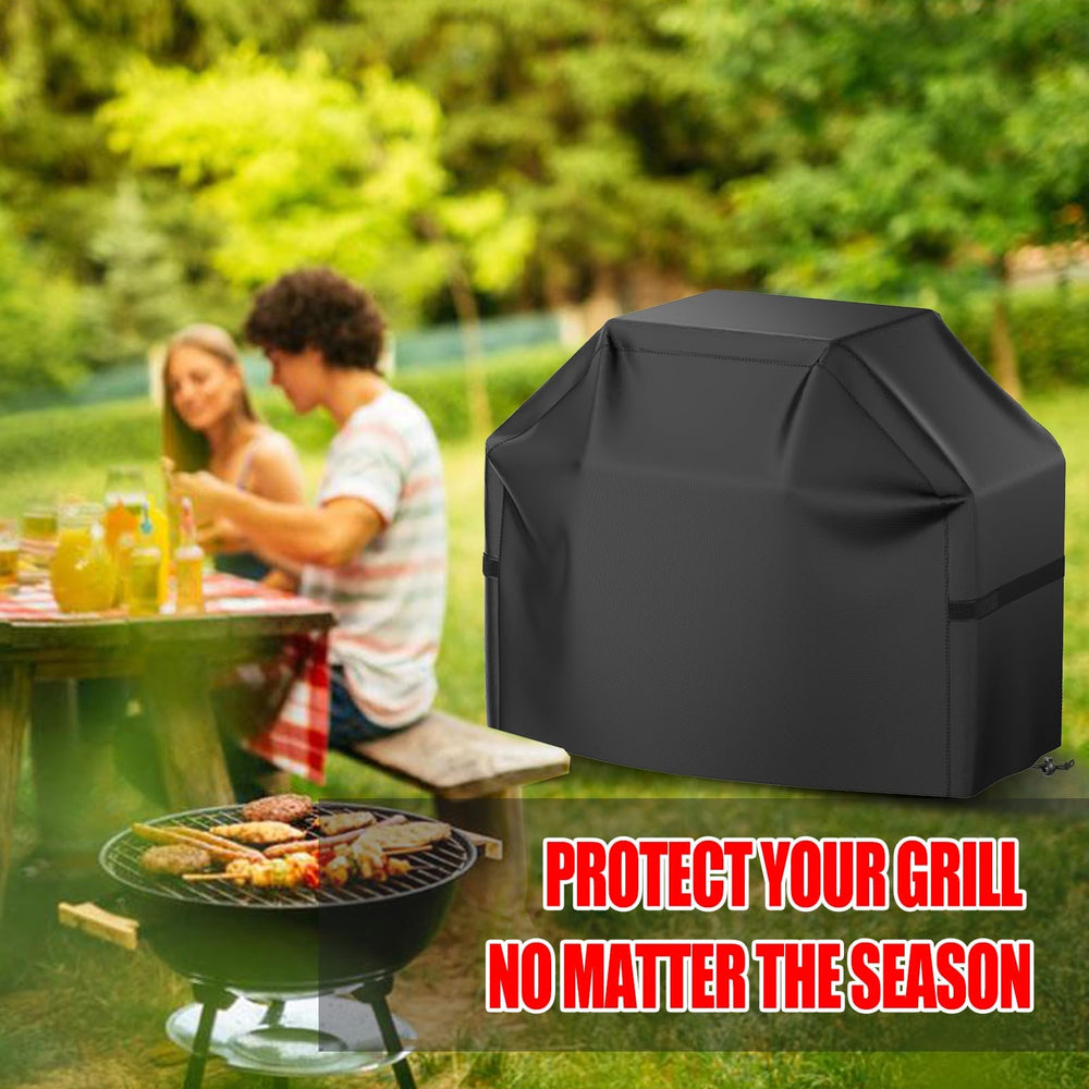 VIBOOS BBQ Grill Cover showing drawstring feature