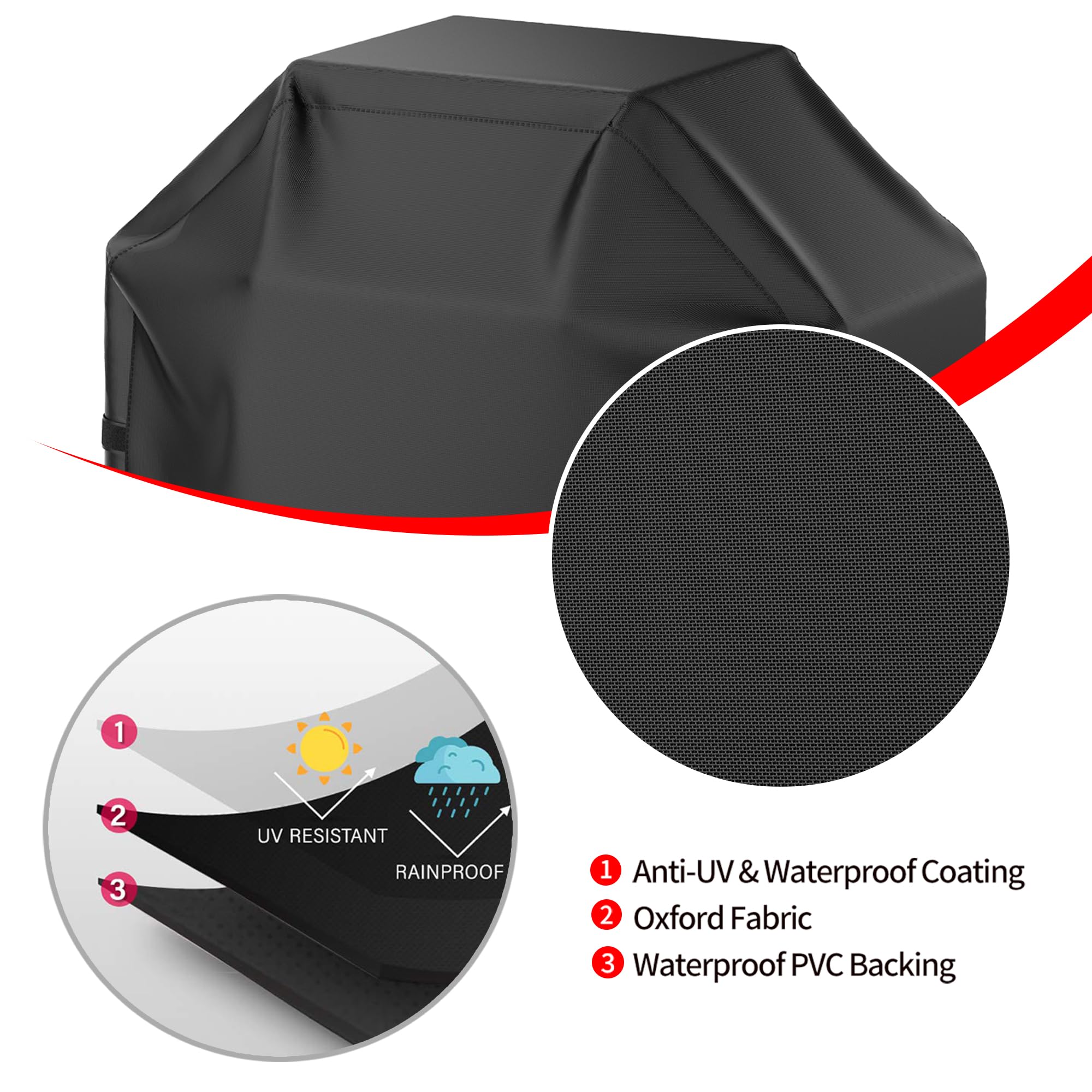 VIBOOS grill cover dimensions 52'' x 26'' x 43''