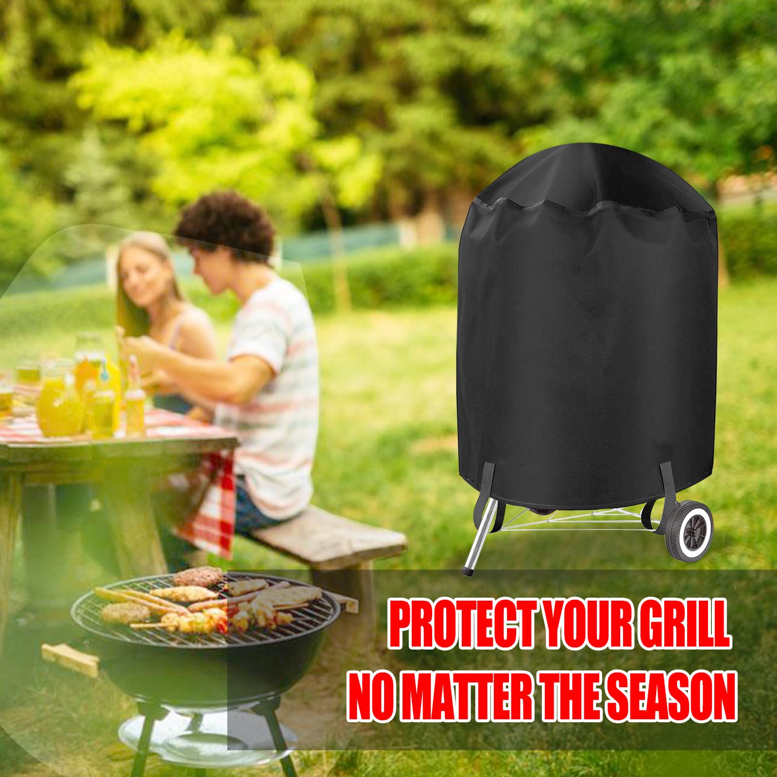 VIBOOS grill cover drying in sunlight after cleaning