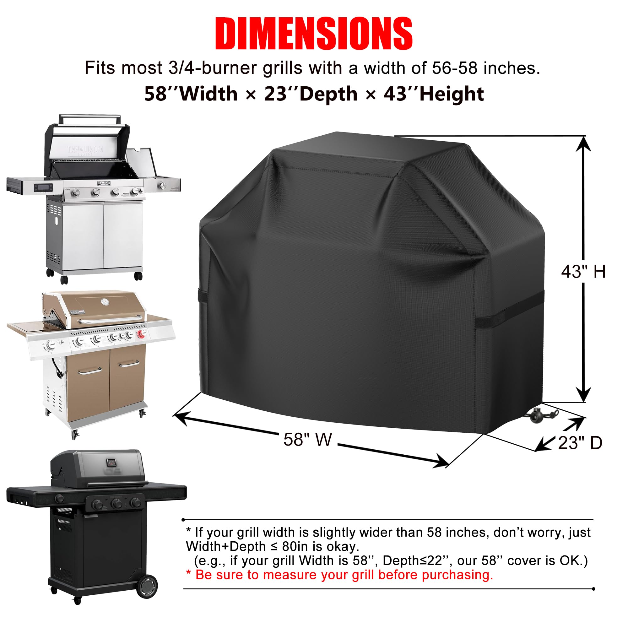VIBOOS grill cover showcasing waterproof material