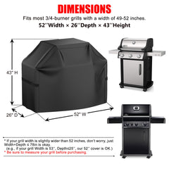 VIBOOS grill cover showing adjustable hook and loop straps