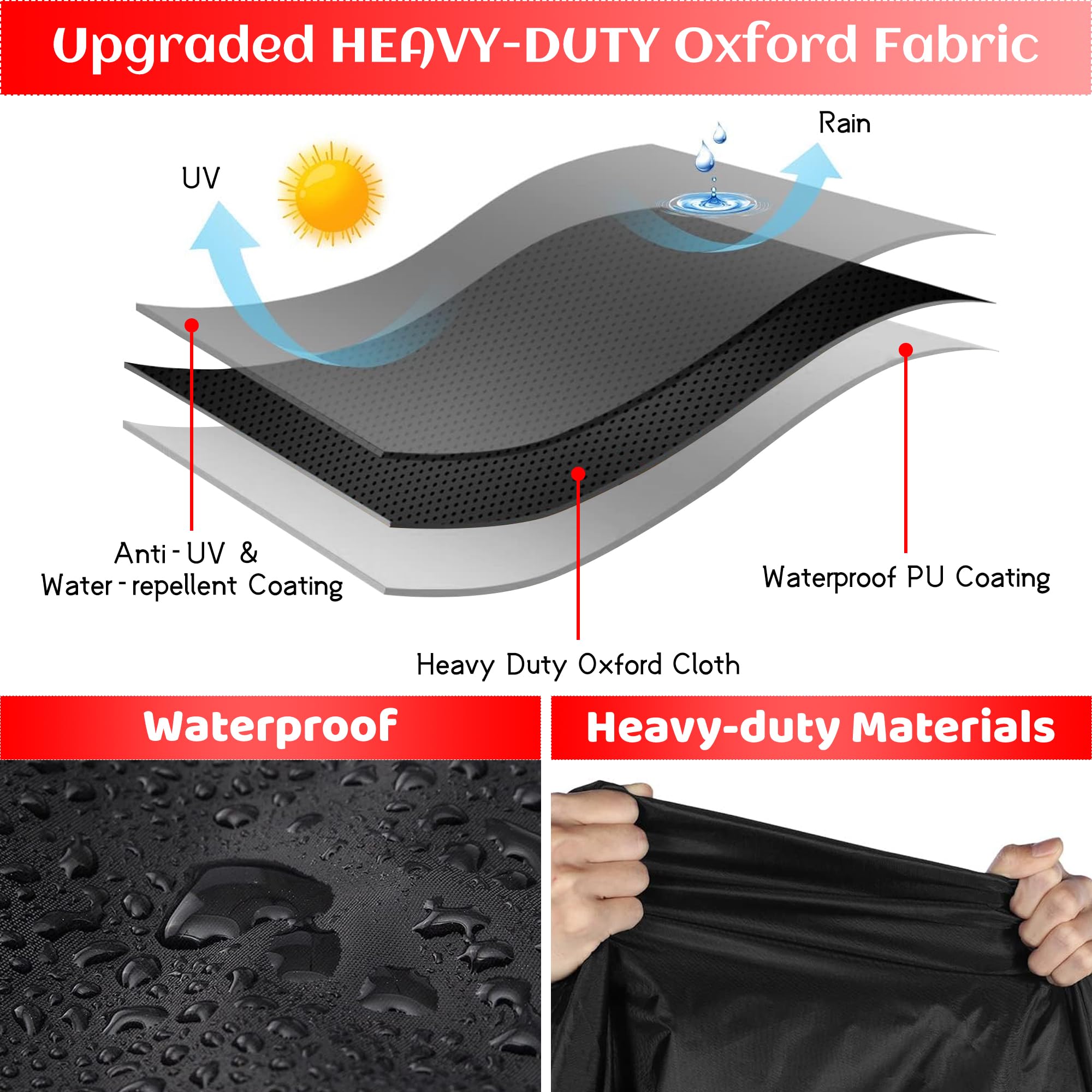 VIBOOS grill cover with adjustable hooks and loops