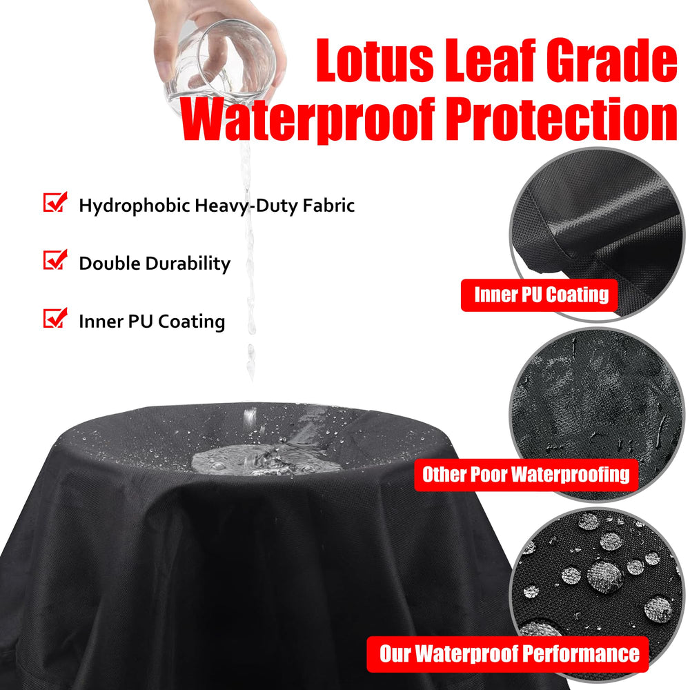 VIBOOS Heavy Duty Black Grill Cover back view