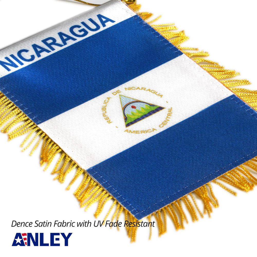 Vibrant Nicaragua flag displayed in sunlight