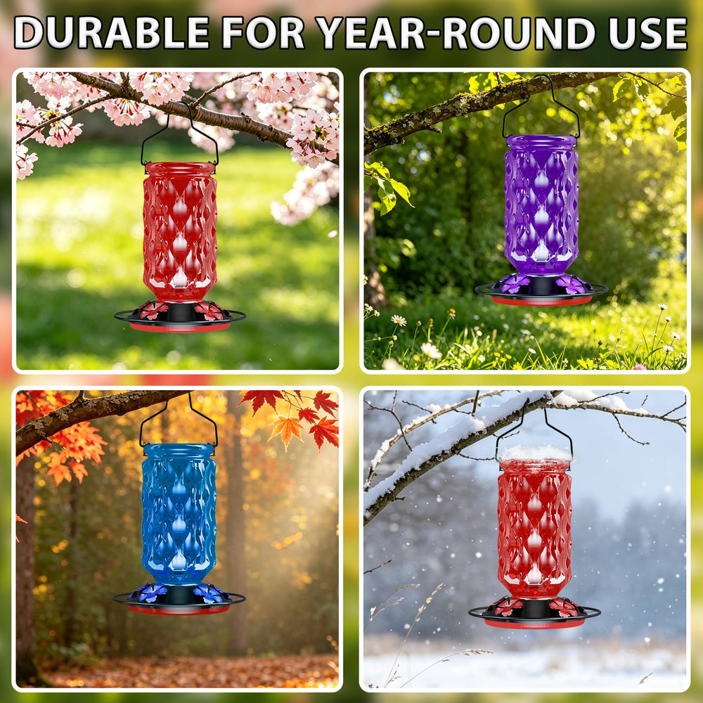 Vibrant purple glass of FibreDeep hummingbird feeder