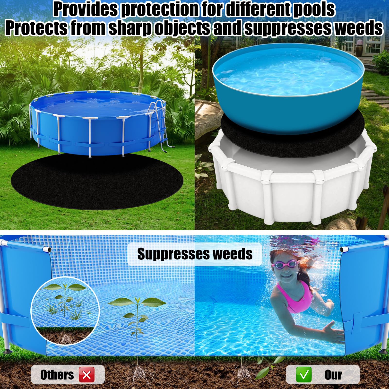 VICAMB 15 FT pool liner pad displayed in packaging