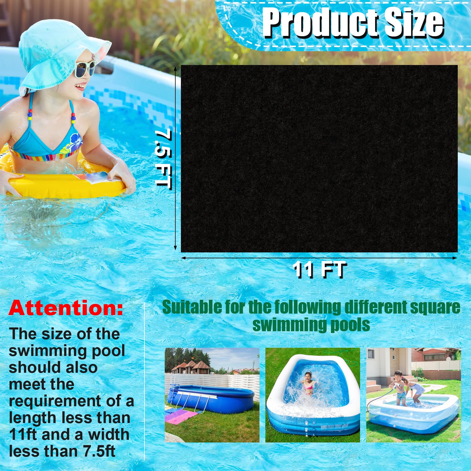VICAMB pool liner pad folded for storage