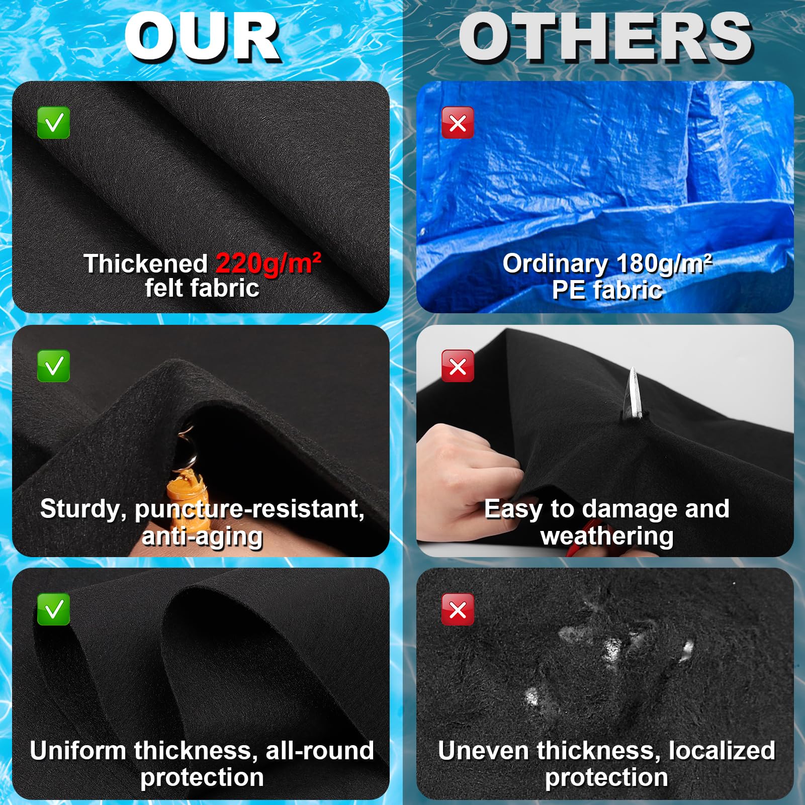 VICAMB pool liner pad on grass