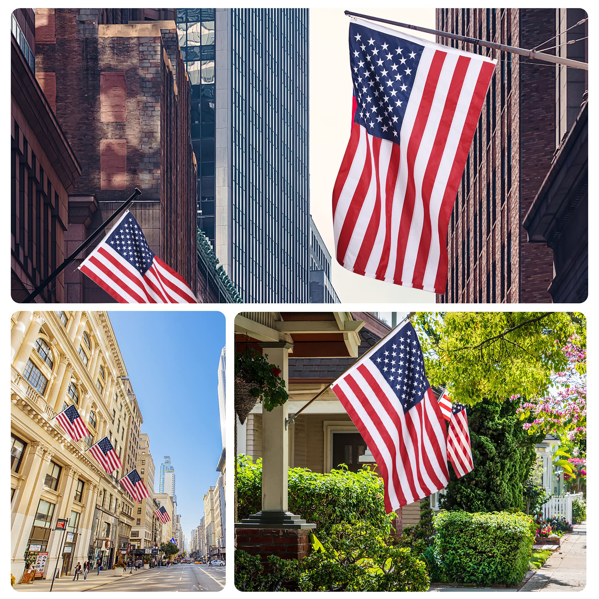 VICDRIA American Flag 3x5 ft hanging on a fence