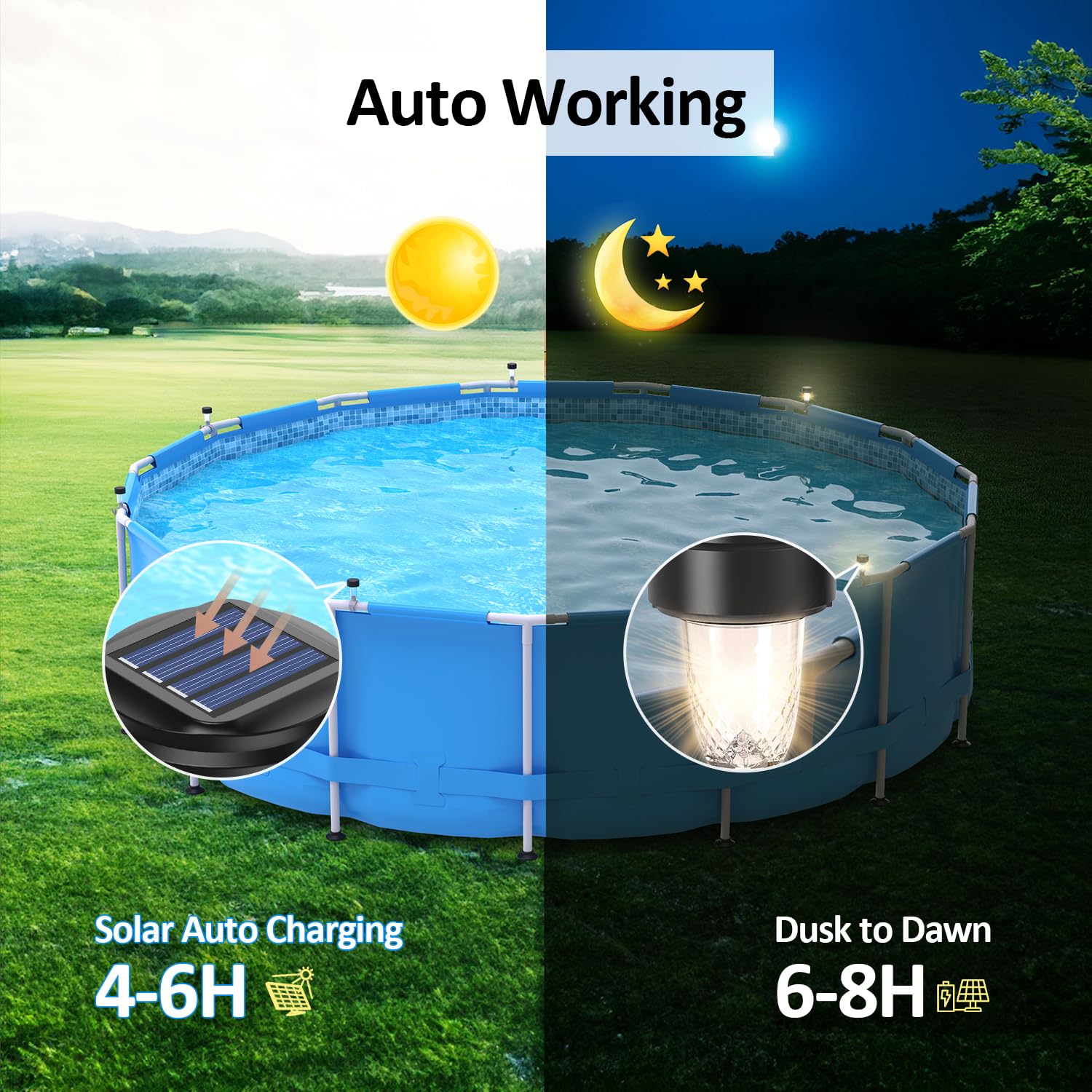 VICHTOP Solar Pool Lights 6-pack in packaging