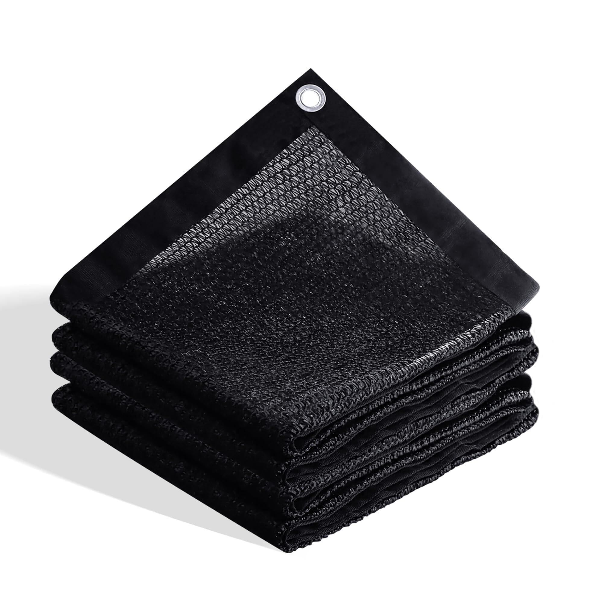 VICLLAX Shade Cloth 12x16FT black mesh fabric with grommets