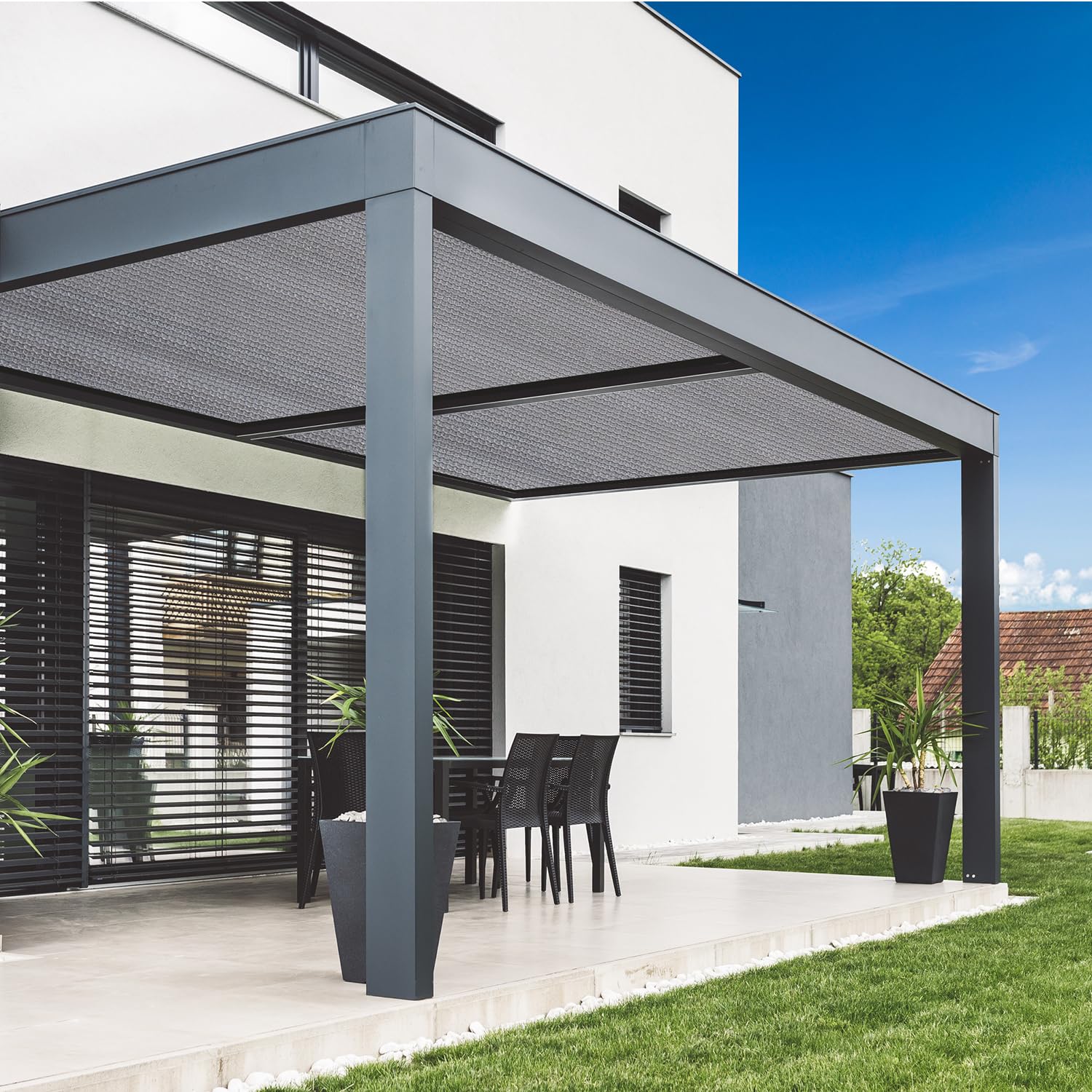 VICLLAX Shade Cloth installed on a patio